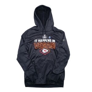 Nike Kansas City Chiefs NFL Superbowl LVIII Hoodie Mens Large Black Dri-fit